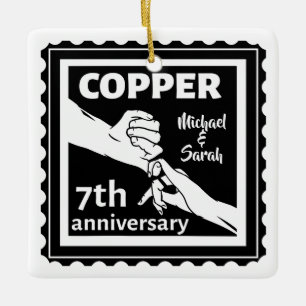 Ornement En Céramique 7e anniversaire mariage traditionnel cadeau fer