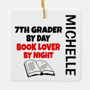 Ornement En Céramique 7th Grader aime Lire CUSTOM