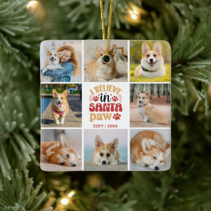 Ornement En Céramique 8 Photo Collage Je Crois En Père Noël Paw Nom Et D