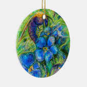 Ornement En Céramique A Bee & Forget-me-not Flowers (Droite)