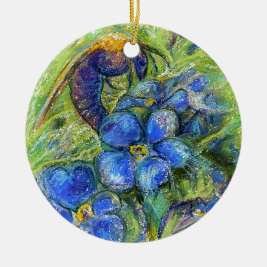 Ornement En Céramique A Bee & Forget-me-not Flowers (Devant)