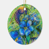 Ornement En Céramique A Bee & Forget-me-not Flowers (Gauche)