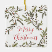 Ornement En Céramique À feuillage persistant Branches Festive Fête Photo (Devant)