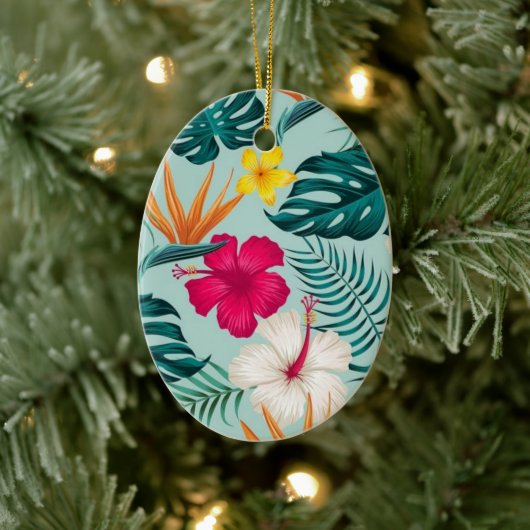 Ornement en céramique à fleurs tropicales (Arbre)