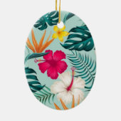 Ornement en céramique à fleurs tropicales (Dos)