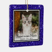 Ornement En Céramique À jamais dans nos cœurs Bleu Pailleté Mémorial de (Droite)