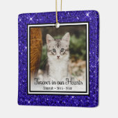 Ornement En Céramique À jamais dans nos cœurs Bleu Pailleté Mémorial de (Gauche)