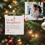 Ornement En Céramique À ma fille | Devis et cadeau photo<br><div class="desc">Ce ornement simple et sucré dit "À ma fille" dans des styles modernes et tendance avec une citation et un spot pour les noms. Un modèle photo minimum de votre photo personnelle préférée pour un cadeau que n'importe qui aimerait. Parfait pour la Fête de la Fille, son anniversaire ou Noël....</div>