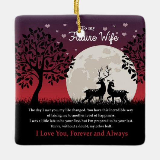 Ornement En Céramique À ma future épouse (Devant)
