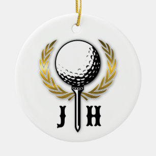 Ornement en céramique à motif de monogramme de gol