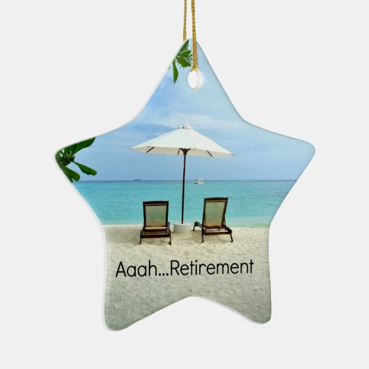 Ornement En Céramique Aaah...retraite, Détente à la plage (Droite)