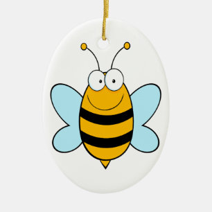 Ornement En Céramique abeille bourdonnante heureuse dessin animé loufoqu