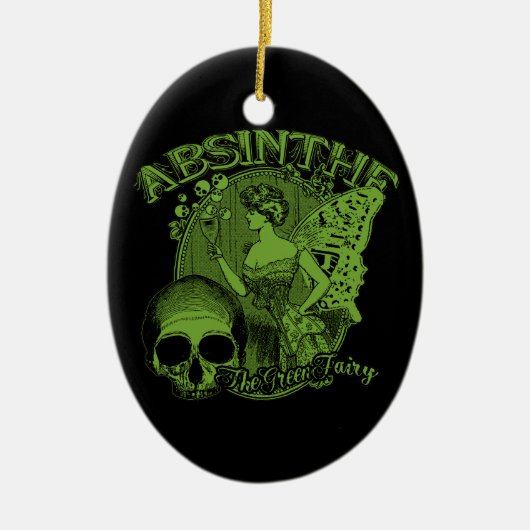 Ornement En Céramique Absinthe Green Fairy Lady (Devant)