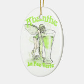 Ornement En Céramique Absinthe La Fee Verte Fée Avec Verre (Gauche)