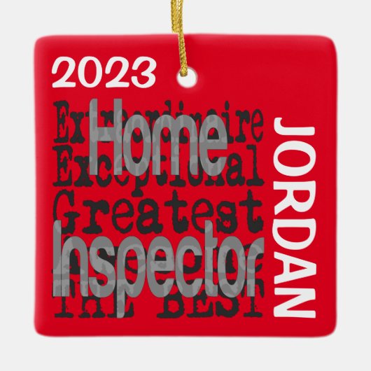 Ornement En Céramique Accueil Inspecteur Extraordinaire CUSTOM (Devant)