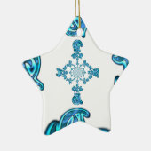 Ornement En Céramique Action Cyan Turquoise Graffiti Abstrait Imprimer (Droite)