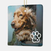 Ornement En Céramique Add Your Own Photo Dog Pets Monogram (Gauche)
