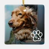 Ornement En Céramique Add Your Own Photo Dog Pets Monogram (Devant)