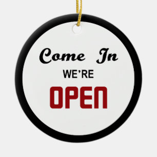 Ornement En Céramique Affichette de porte ouvert-fermé