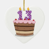 Ornement En Céramique Âge 13 sur le gâteau d'anniversaire (Dos)