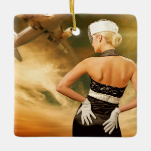 Ornement En Céramique Agent de bord rétro - SRF