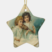 Ornement En Céramique Agréable - deux petits anges musicaux (Gauche)