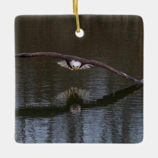 Ornement En Céramique Aigle de Bald en vol (Devant)