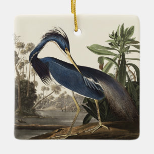 Ornement En Céramique Aigrette de Louisiane vintage Audubon Art ornithol