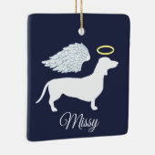 Ornement En Céramique Aile d'ange d'animal familier et teckel (Droite)