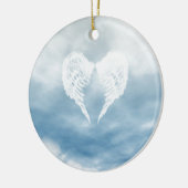 Ornement En Céramique Ailes d'ange en ciel bleu nuageux (Gauche)