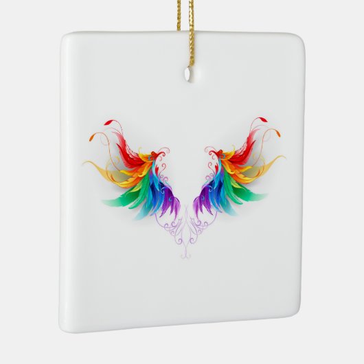 Ornement En Céramique Ailes fluffy arc-en-ciel (Droite)