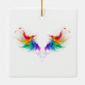 Ornement En Céramique Ailes fluffy arc-en-ciel (Dos)