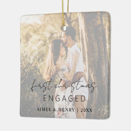 Ornement En Céramique Aimee Rustic Script Moderne Engagé (Gauche)