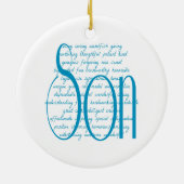 Ornement En Céramique Aimer les mots pour le fils (Dos)