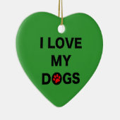 Ornement En Céramique Aimez mes chiens (b) (Droite)