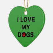 Ornement En Céramique Aimez mes chiens (b) (Gauche)