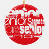 Ornement En Céramique Aînés; Grandes rayures rouges écarlates (Dos)