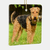Ornement En Céramique Airedale Terrier Chien chiot (Droite)