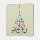 Ornement En Céramique Airplane Christmas Tree Retro Pilot Flying Flight (Gauche)