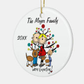 Ornement En Céramique Ajouter dans l'expectative au garçon, chien, (Gauche)