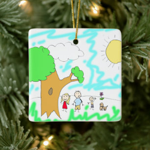 Ornement En Céramique Ajouter l'oeuvre de votre enfant à cette oeuvre