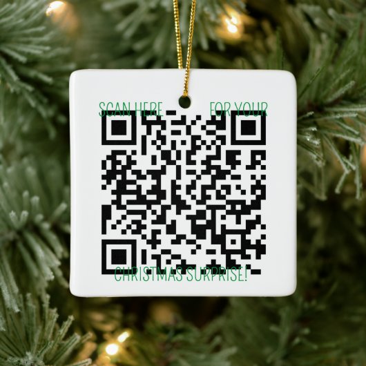 Ornement En Céramique Ajouter votre code QR Promo d'entreprise à un Noël (Arbre)