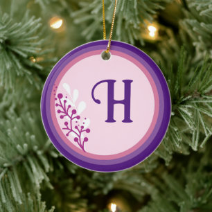 Ornement en céramique - Ajouter votre initiale - V