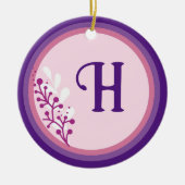 Ornement en céramique - Ajouter votre initiale - V (Devant)