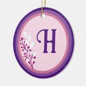 Ornement en céramique - Ajouter votre initiale - V (Gauche)