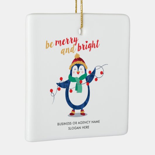 Ornement En Céramique Ajouter votre logo Entreprise Propriétaire Noël (Droite)
