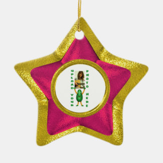 Ornement En Céramique Ajoutez la photo 2 illusion d'or d'ornement de les