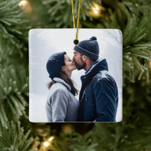 Ornement En Céramique Ajoutez la photo de votre couple à ce Noël