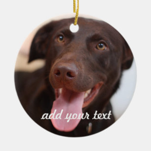 Ornement En Céramique Ajoutez les photos et le texte d'animal familier 