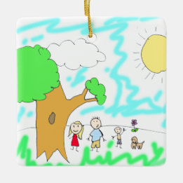 Ornement En Céramique Ajoutez l'oeuvre de votre enfant à ce Noël